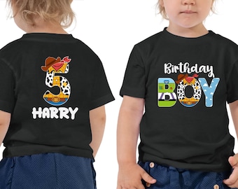Toy Story Geburtstagsjunge Shirt, Toy Story Geburtstag Jungen Shirt, Disney Geburtstag Shirt, benutzerdefinierter Name und Alter Toy Story Geburtstag, Geburtstagsjunge T-Shirt