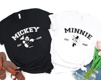Camisa de pareja de Mickey y Minnie Disney, camisa de luna de miel de Disney, camisa de pareja a juego, camisas a juego de la familia Disney, camisa de San Valentín de Disney