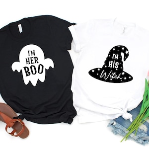 Halloween Couples Shirts, I&#39;m Her Boo, I&#39;m His Witch Shirt, Stay Spooky Shirt, Halloween Shirts, Halloween Matching Shirts, Halloween Family