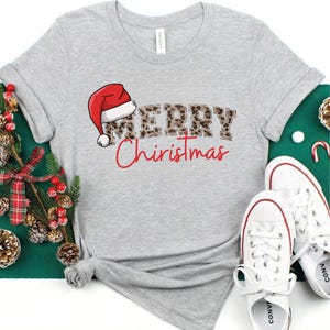 Leopard Merry Christmas Shirt, Christmas Shirt, Merry Christmas Shirt, Cute Christmas Shirt, Christmas Family Shirt,Xmas Leopard Santa Shirt