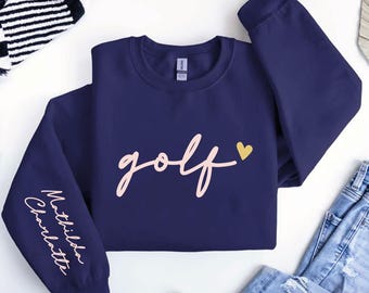 Custom Golf Sweatshirt, Personalized Golfer Hoodie, Golf Mom Sweatshirts, Golf Gifts, Game Day Sweater, Golf Crewneck, Golf Mama Sweatshirts