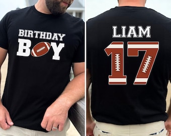 Football Birthday Boy Shirt, Custom Age And Name Birthday Boy Shirt, Custom Birthday Tee, American Football Birthday Boy Shirt, Birthday Boy