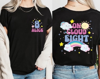 Custom Cloud Birthday Shirt, On Cloud Birthday Shirt, Cute Summer Birthday Gift, Sun Cloud Rainbow Birthday Shirt, Cute Birthday Girl Gifts
