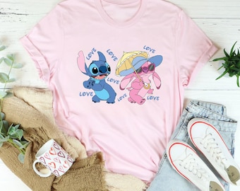 Valentines Day Stitch Shirt, Stitch Valentine Tee, Womens Valentines Day, Lilo And Stitch Tee, Disney Love Couple Shirt, Valentines Day Gift