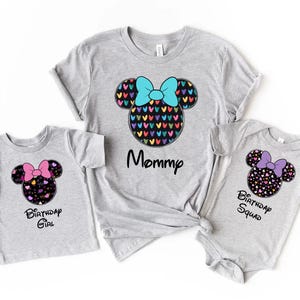 Custom Disney Birthday Shirt, Disney Birthday Tee, Disney Matching Birthday Shirt, Minnie Birthday Shirt, Birthday Girl Shirt,Birthday Squad