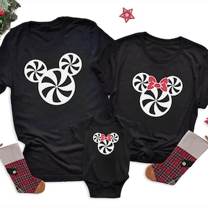 Disney Christmas Candy Cane Shirts, Fun Matching Disney Christmas Tee, Disney Family Matching Tee, Mickey Minnie Christmas Shirt, Candy Cane