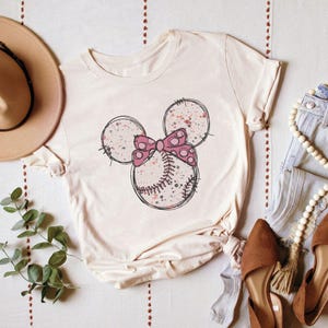 Minnie Head Baseball Shirt, Minnie Mouse Softball Shirt, Disney World Baseball Shirt, Disneyland Family Vacation Shirt, Baseball Lover Shirt