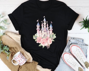 Disney Floral T-Shirt, Disney Trip T-Shirt, Disney Castle Shirt, Disney Girls Trip Shirts, Disney Women's Shirts, Disney Floral Castle Shirt