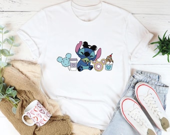 Camiseta de Stitch, camiseta de Stitch de Disney, camiseta de Stitch Love, camisetas de Stitch de Disney, camiseta hawaiana, camiseta de Disney Snacks con Stitch, Stitch Snacks