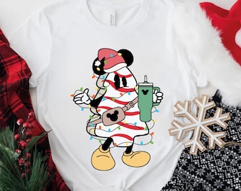 Disney Christmas Cake Shirt, Merry Christmas Shirt, Mickey Mouse Christmas Cake Shirt, Cute Christmas Tee, Christmas Family Shirt,Funny Xmas