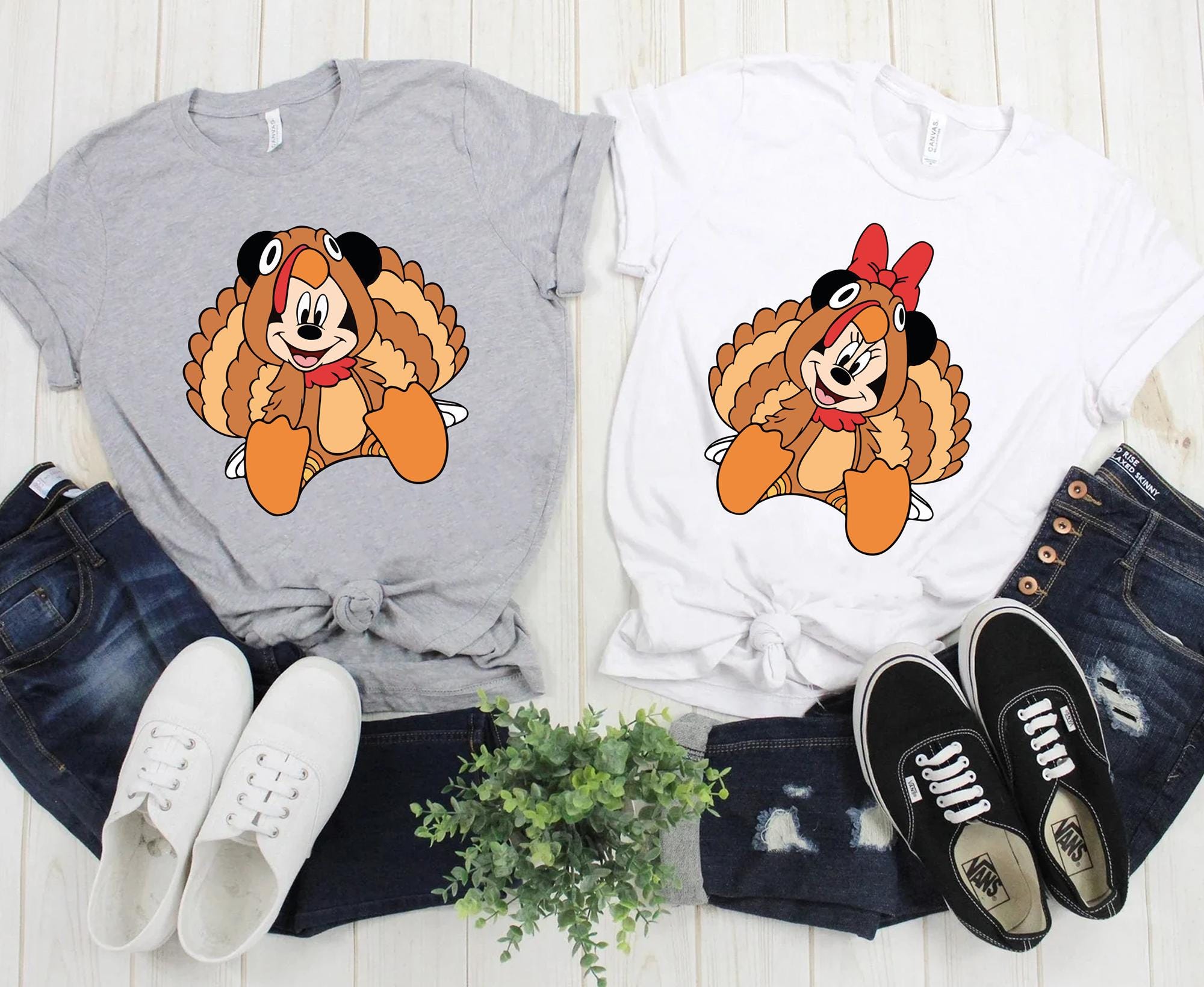 Disney Thanksgiving T-Shirt, Matching Couple Shirt, Mickey Minnie Matching Thanksgiving Shirt, Fall Family Matching Shirt, Thanksgiving Gift