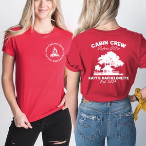 Cabin Crew Bachelorette Shirt, Custom Camping Bachelorette Shirts, Outdoor Mountain Bride Tee,Retro Lake Themed Bridal Party,Hiking Bach Tee