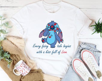 Valentines Day Stitch Shirt, Stitch Valentine Tee, Womens Valentines Day, Lilo And Stitch Tee, Disney Snack Couple Shirt,Valentines Day Gift