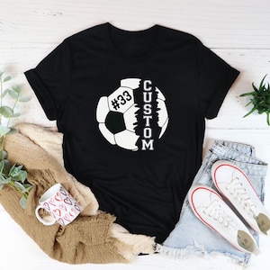 Customized Soccer Shirt, Your Name Soccer T-Shirt, Personalized Soccer Team Shirt, Game Day Shirt, Soccer Season Tee, Soccer Player Gift Tee