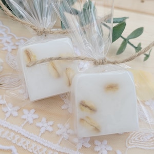 50 pezzi Mini bomboniere saponi di farina d'avena senza adesivi fatti a mano Bomboniere di ringraziamento Mini saponette bomboniere per matrimoni Set di saponi per matrimoni naturali