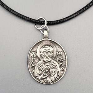 Orthodox Saint Nicholas Icon pendant and necklace