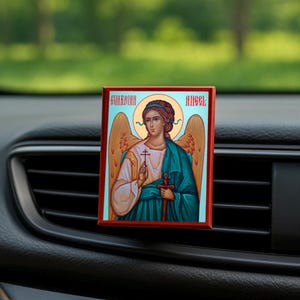 Orthodox Guardian Angel Icon for car vent or visor