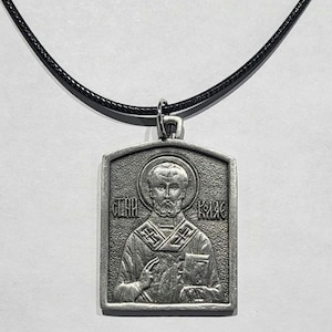 Orthodox Saint Nicholas Icon pendant and necklace