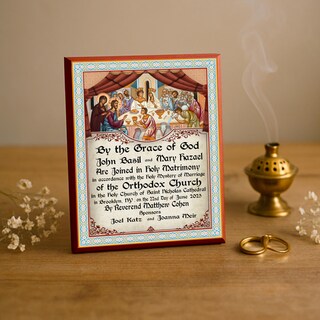 Cathedral Art Targa Decorativa Preghiera Matrimonio - 25x25 Cm Con Corda Intrecciata, Pronta Da Appendere, Regalo Religioso Per Nozze