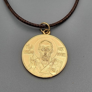 Orthodox Saint Nicholas Icon pendant and necklace