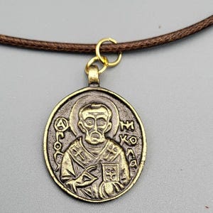 Orthodox Saint Nicholas Icon pendant and necklace