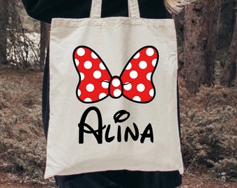 Personalized Minnie Tote Bag, Minnie Mouse  Tote Bags, Disney Animal Kingdom,Disney Fish Extender Gift, Minnie Mouse Tote,Custom Disney Tote