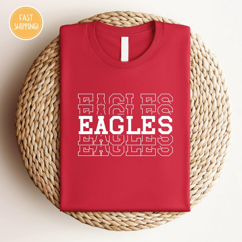 Team Mascot Shirt, Eagles Team Shirt, Eagles Football Shirt, Eagles Fan Shirt, Eagles School Shirt, Eagles School Spirit, Eagle Mascot Shirt image 3