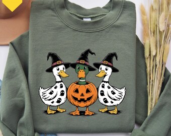 Boo Ghost Goose Sweatshirt, Funny Skeleton Goose Halloween Sweatshirt, Pumpkin Goose Hoodie, Cute Fall Spooky Tee, Fall Funny Tee