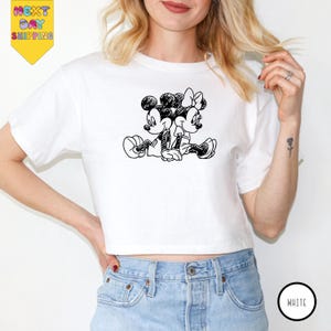Disney Mickey Minnie Crop Top, Disney Racerback, Sketch Crop Top, Disneyworld Matching Tops, Disneyworld Vintage Womens Racerback Tank