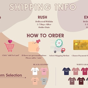 an info sheet describing how to order a t - shirt