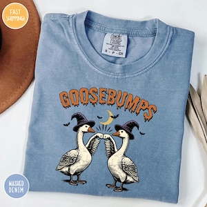 goosebumps t - shirt on a table with a hat