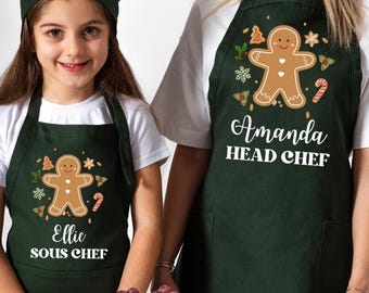 Custom Matching Christmas Apron, Christmas Apron, Christmas Gift, Custom Gift, Customized Apron, Personalized Gift, Cute Apron For Women Men