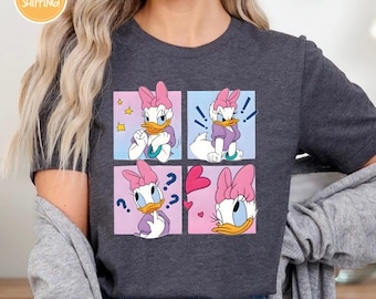 Retro Daisy Duck Comfort Colors Shirt, D N Daisy Duck Magic Kingdom Tee, Daisy Donald Tshirt, WDW Family Vacation Matching Outfit