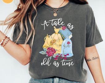 Comfort Colors® Retro Belle's Book Club Shirt, Belle Princess Tee, Tale As Old As Time Beauty and the Beast Shirt, Book Lover Gift, Bookish