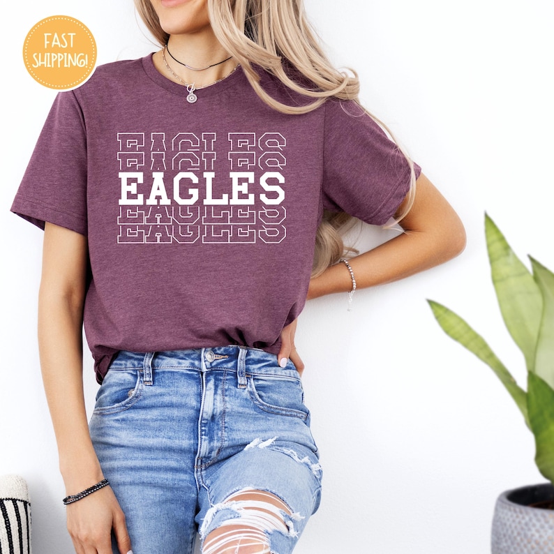 Team Mascot Shirt, Eagles Team Shirt, Eagles Football Shirt, Eagles Fan Shirt, Eagles School Shirt, Eagles School Spirit, Eagle Mascot Shirt image 4