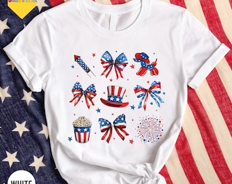 Coquette 4th Of July Shirt, Coquette Bow 4th Of July, 4th Of July Shirt, Coquette American Flag, Patriotic Coquette Shirt, Patriotic Shirt