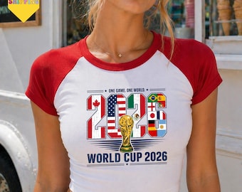 2026 World Cup Bella Canvas Raglan Baby Tee, 2026 World USA Crop Top, Political Soccer Cup Fan Tee