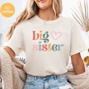 Big Sister Shirt, Baby Shower Gift, Promoted To Big Sister, Big Sister Toddler Shirt, Cute Announcement Kids Shirt, Big Sister Gift