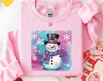 Brushstroke Snowman Christmas Shirt, Funny Snowman Shirt, Christmas Gift, Snowman Lover Shirt Gift, Snowman Christmas Brushstroke