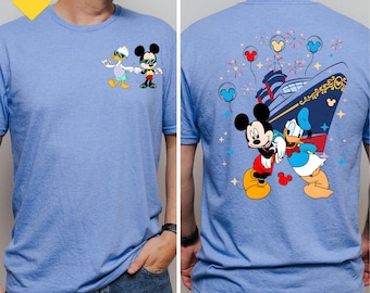 Disney Cruise with Mickey and Donald Shirt, Personalized Family Cruise Tee, Front and Back Custom Disney Vacation Shirt, Matching Cruise Tee