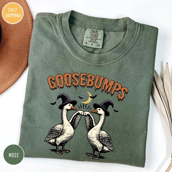 Comfort Colors® Funny Goose Bumps Halloween Tshirt, Retro Goose Pumps Shirt, Best Girly Halloween Gift, Trendy Halloween Gift