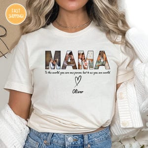 Custom Mama Photo Shirt, Customized Mother&#39;s Day Gift, Gift For Mama,Personalized Gift for MOM,Printable Mother Day Photo Shirt,Grandma Gift