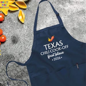 Personalized Chili Cook Off Aprons, Custom Hot Pepper Cooking Contest Champion Prize, Customized Accessory Gifts For Chef
