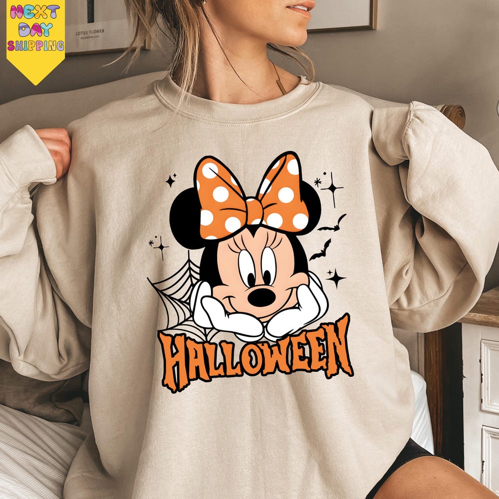 Halloween Minnie Sweatshirt, Mickey Minnie Hoodie, Halloween Sweatshirt, Minnie Halloween Sweatshirt, Halloween Party, Halloween Gift New Hoodies