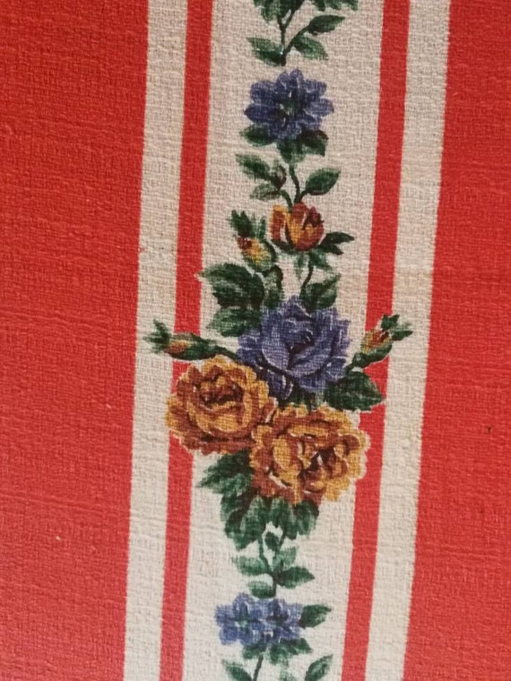 Tissu Vintage Cretonne, Cretonne Années 50, 50, Années Cretonne Rayé Vintage, Bande Rouge Et Blanche, Tissu Motif Rose, Ancienne Cretonne À Fleurs ff211c Tissu Vintage Cretonne, Cretonne Années 50, 50, Années Cretonne Rayé Vintage, Bande Rouge Et Blanche, Tissu Motif Rose, Ancienne Cretonne À Fleurs ff211c