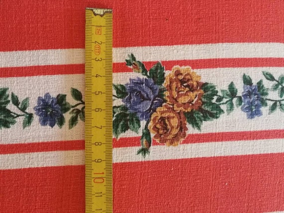 Tissu Vintage Cretonne, Cretonne Années 50, 50, Années Cretonne Rayé Vintage, Bande Rouge Et Blanche, Tissu Motif Rose, Ancienne Cretonne À Fleurs ff211c Tissu Vintage Cretonne, Cretonne Années 50, 50, Années Cretonne Rayé Vintage, Bande Rouge Et Blanche, Tissu Motif Rose, Ancienne Cretonne À Fleurs ff211c