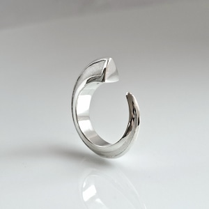 Ouroboros Silber offener Ring, moderner einzigartiger Statement-Schmuck