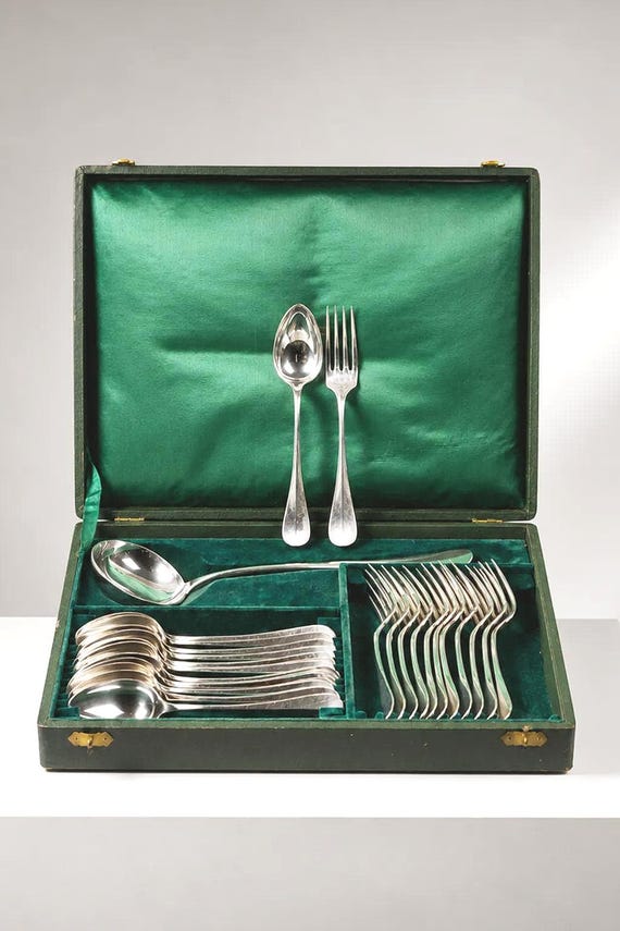 Ménagère Christofle Fidelio en métal argenté 25 Pièces - Coffret Ancien Charles Christofle - Art de la Table Français