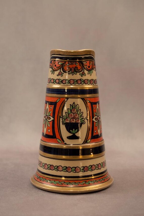 Alfred Renoleau Art Nouveau Decorative Carafe – Signed Glazed