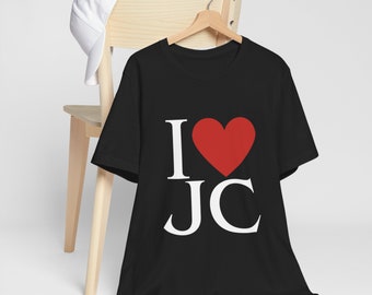 I Heart JC T-Shirt, Christian Faith Tee, Unisex Jersey